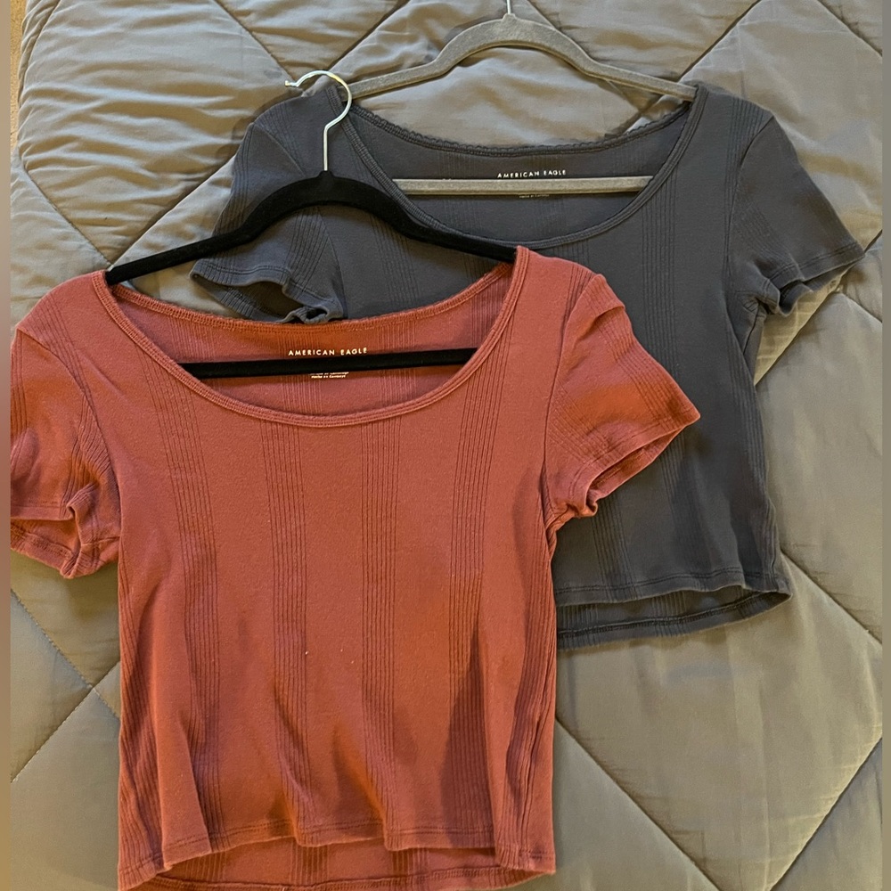 Two American Eagle Baby Tees